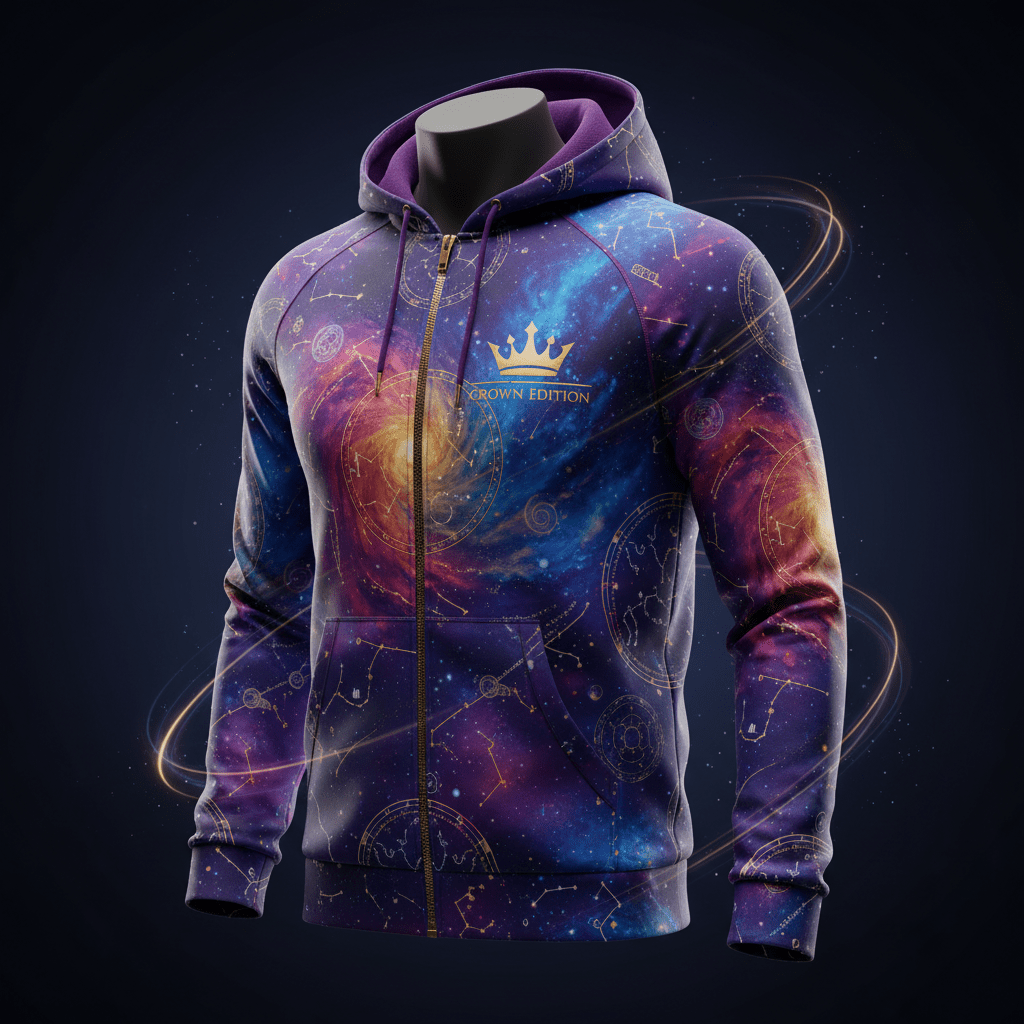 TITAN Cosmic Nebula Zip-Up Hoodie — Star Map Edition
