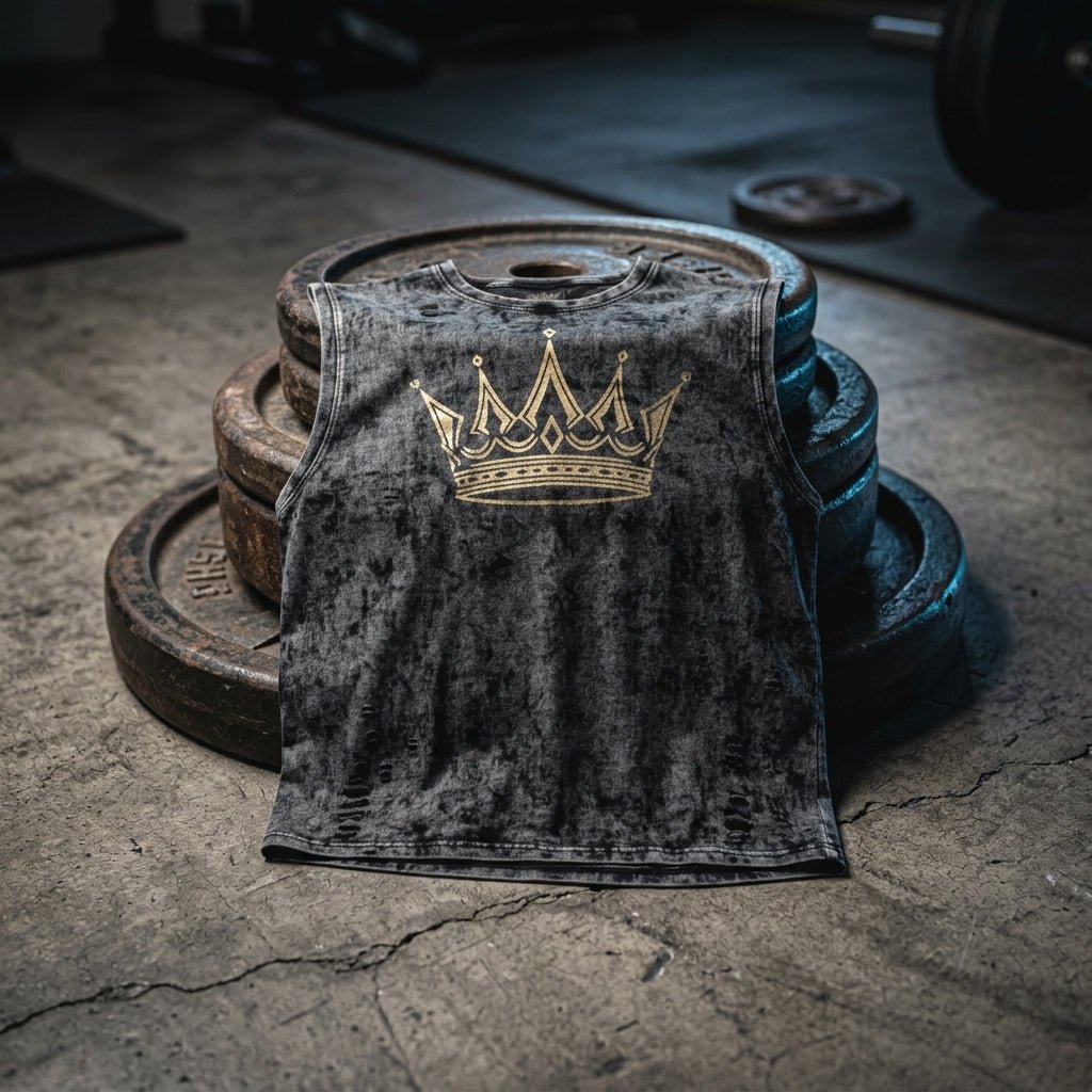 Women's muscle tee — Industrial Gym Scene | Generated by Modelize