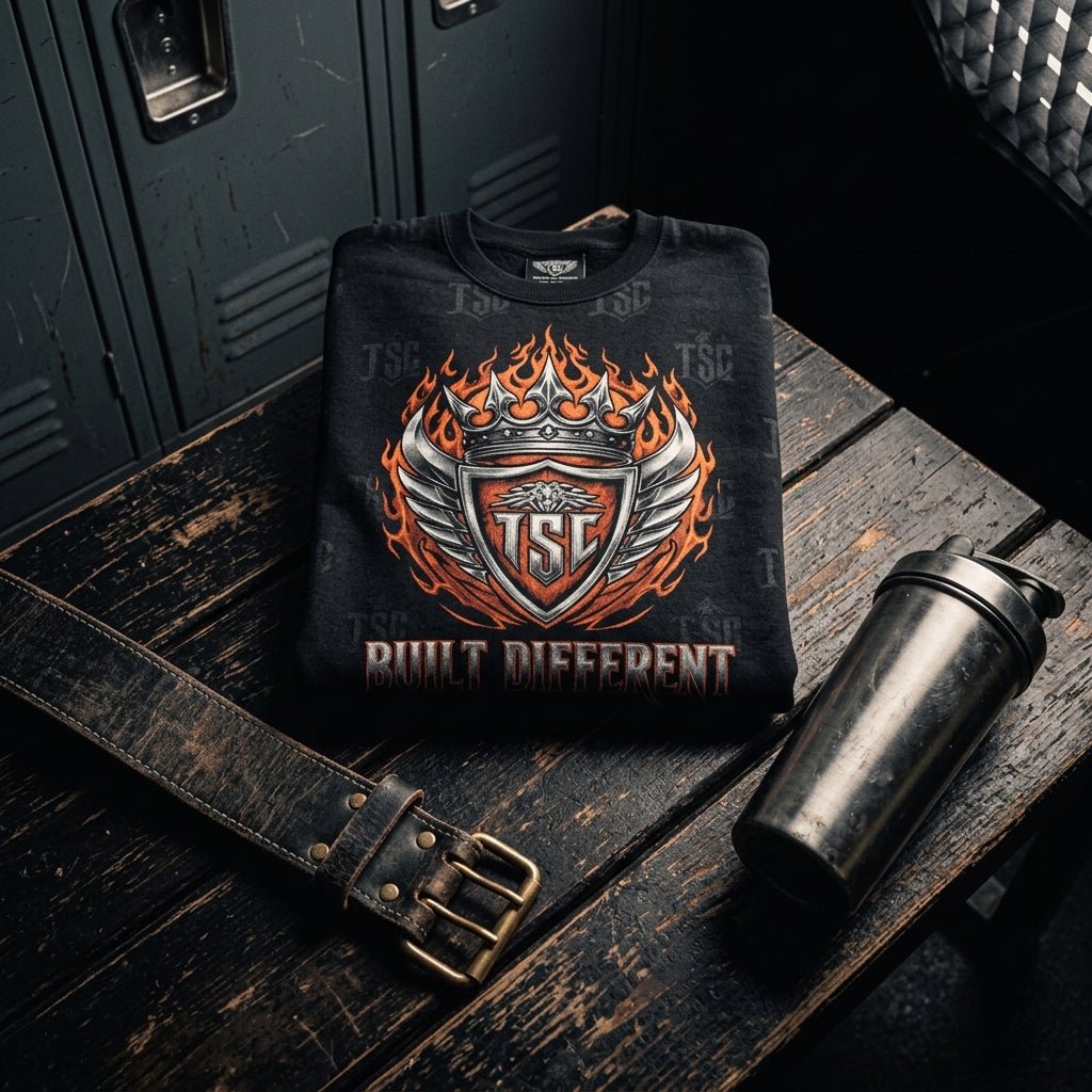 Heavyweight Crewneck Sweatshirt — Industrial Gym Setting | Generated by Modelize