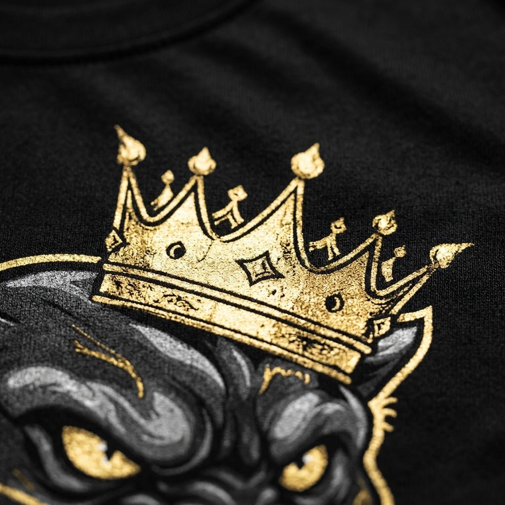 Short-sleeve graphic t-shirt — Crown Graphic Detail | Generated by Modelize