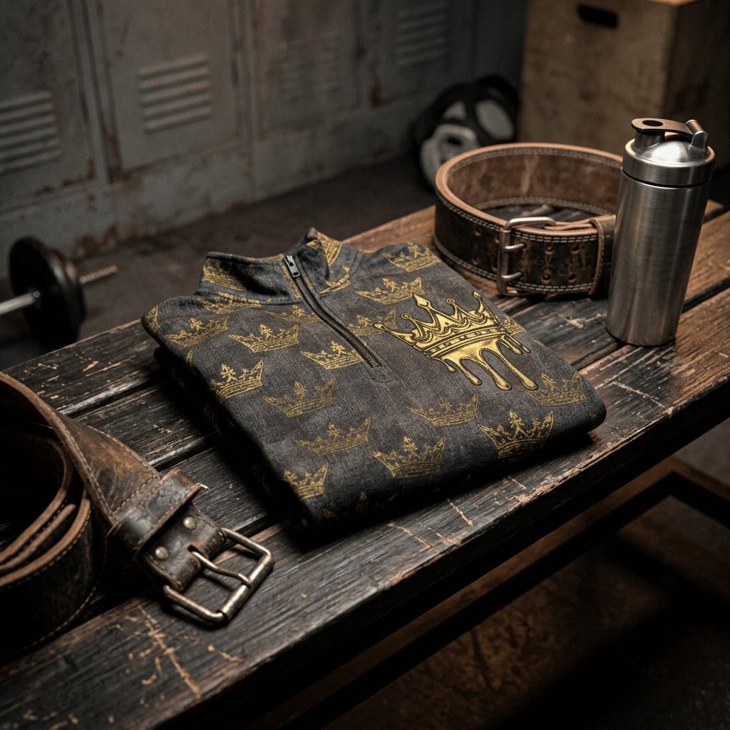 Quarter-zip pullover — Industrial Gym Setting | Generated by Modelize