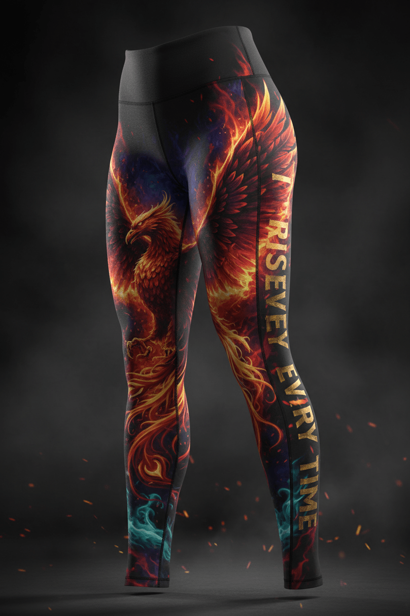 Phoenix Rising Leggings — Colorful Detail