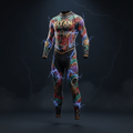 TITAN Crown Edition compression suit with red dragon, gold logo, and vibrant tattoo art on black, surrounded by lightning.