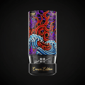 TITAN Crown Edition blender with vibrant fire and wave graphics, purple crowns, and black base with gold lettering.