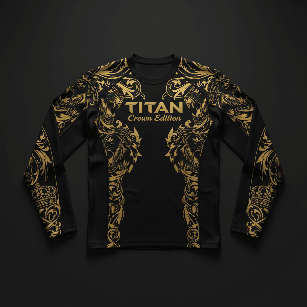 TITAN Crown Edition Performance Compression Shirt — Black & Gold