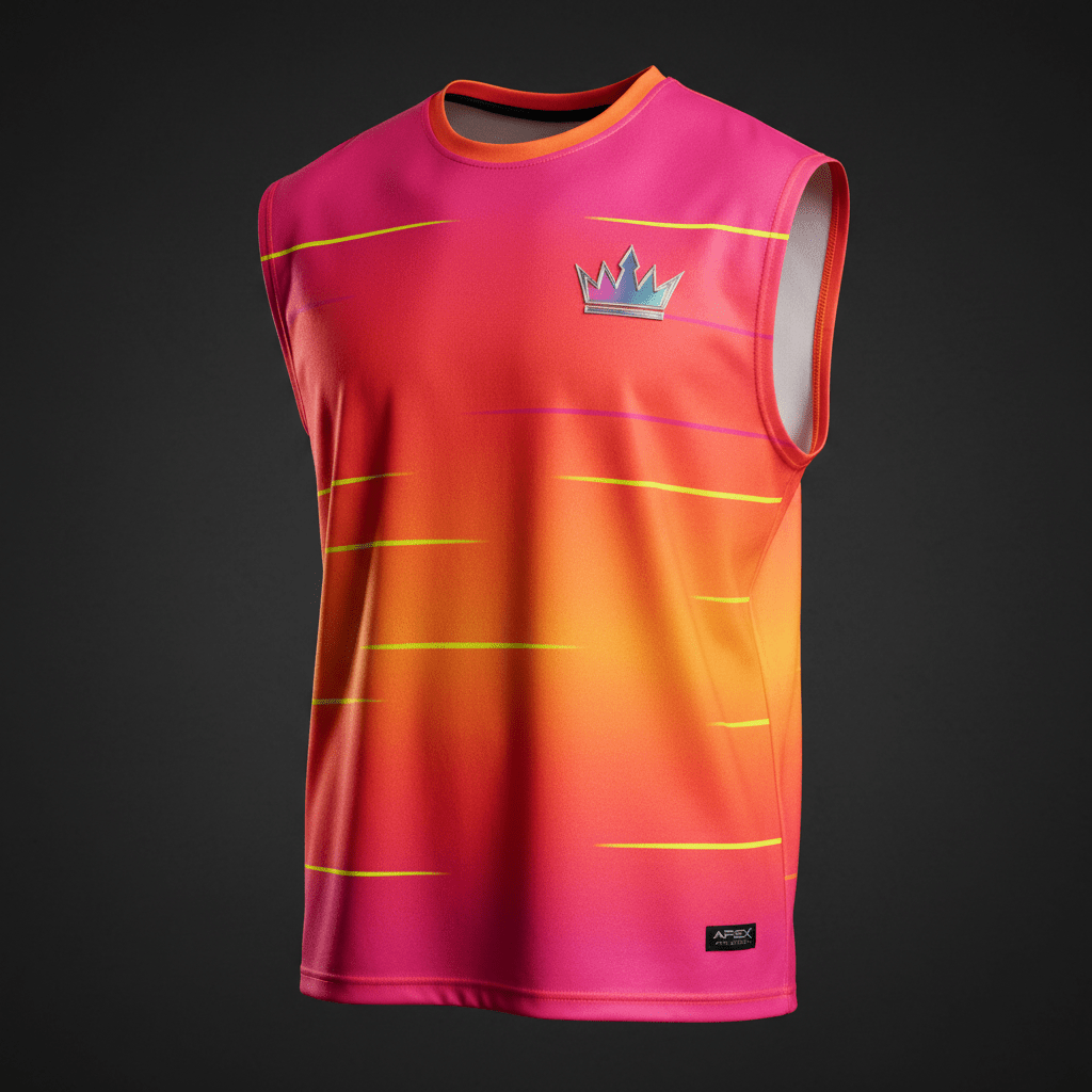 TITAN Crown Muscle Tee — Neon Sunset