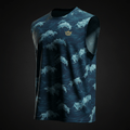 TITAN Crown Muscle Tee — Ocean Wave