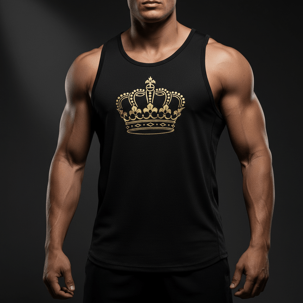 TITAN Crown Tank Top — Midnight Black