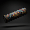 TITAN high-density foam roller with black base, featuring a vibrant, tattoo-style gold crown and laurel leaf design.
