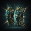 TITAN Gold & Teal Lion Armor Knee Sleeves Crown Edition