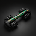 TITAN Sport Global massage roller with black textured wheels and a green snake graphic with gold accents on black.