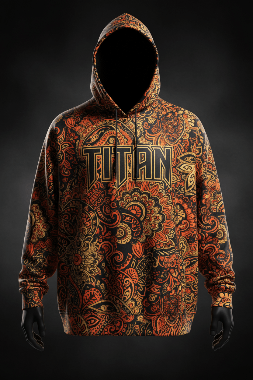 TITAN Men's Indian Henna Mandala Hoodie