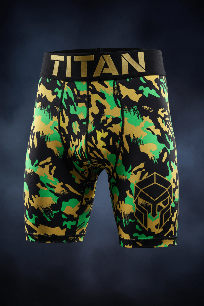 TITAN Men's Jungle Camo Compression Shorts