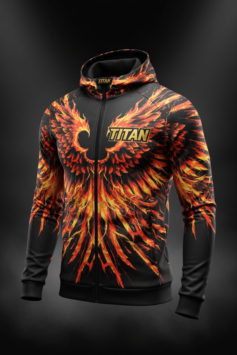 TITAN Men's Phoenix Wings Zip Hoodie