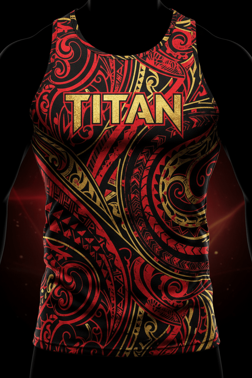 TITAN Men's Polynesian Tribal Muscle Tank