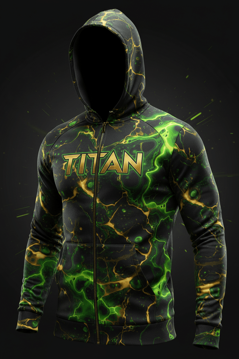 TITAN Men's Radioactive Glow Zip Hoodie