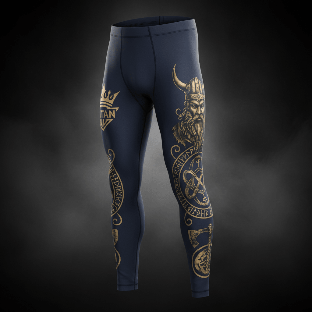 TITAN Men's Thermal Compression Tights - Navy Viking Crown Edition