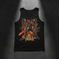 Black tank top with a flaming warrior, chains, and the motivational text: "My pain is my power."