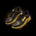 Titan kids' sneakers: black athletic shoes featuring gold star patterns, bold "TITAN" logo, and metallic gold soles.