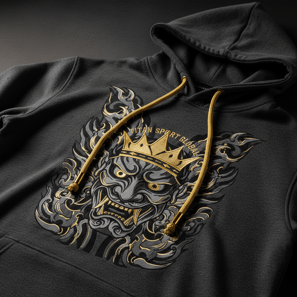 TITAN Unisex Sauna Sweat Hoodie - Charcoal Samurai Crown Edition