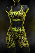 TITAN Women's Cheetah Print Bike Short Set