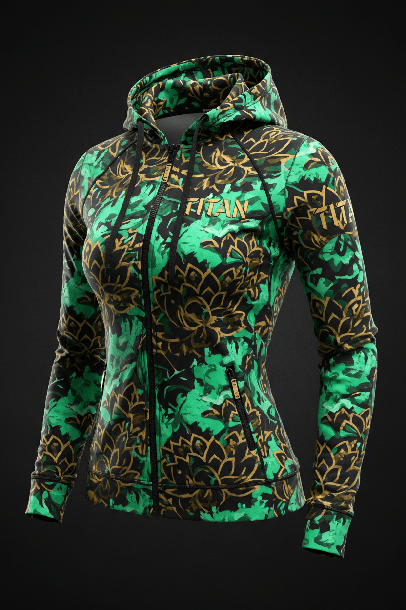 TITAN Women's Lotus Flower Zip Hoodie