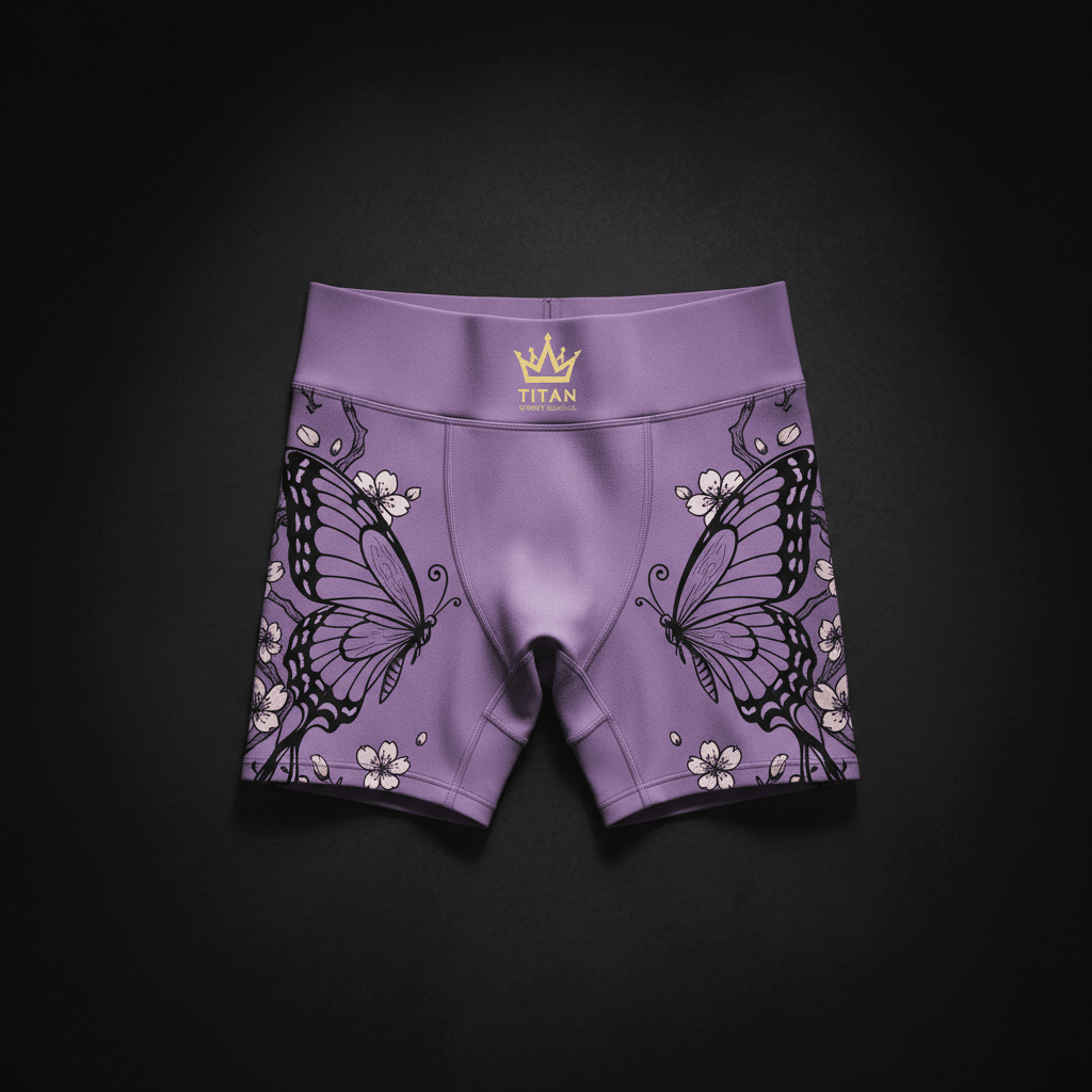 TITAN Women's Postpartum Recovery Compression Shorts - Lavender Butterfly Crown Edition