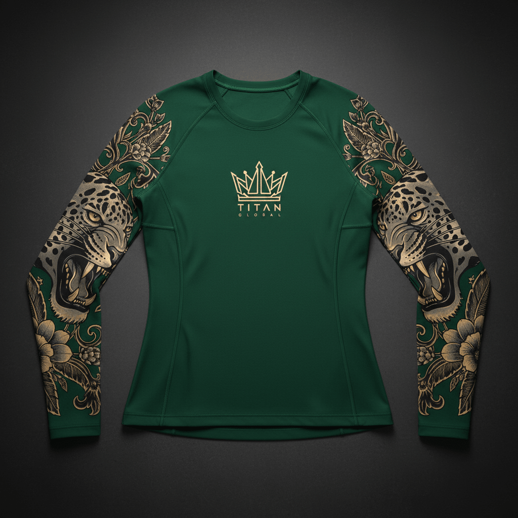 TITAN Women's Slimming Thermal Long Sleeve - Forest Green Jaguar Crown Edition